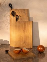 Woodsea Chop-Chop Oak S - Hrastova deska za rezanje 25x24cm z usnjenim ročajem 1208971539