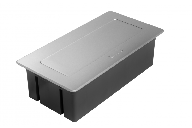 Pohištvena vtičnica MULTISOFT, 2xSCHUKO, USB A+C, RJ45, kabel 1,5 m, aluminij