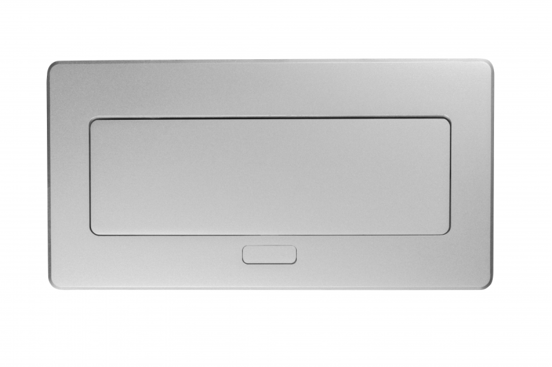 Pohištvena vtičnica MULTISOFT, 2xSHUKO, USB A+C, RJ45, HDMI kabel 1,5 m, aluminij