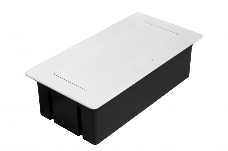 MULTISOFT pohištvena vtičnica 2x vtičnica z ozemljitvijo, USB A+C, RJ45, HDMI, napajalni kabel s priključkom, bela