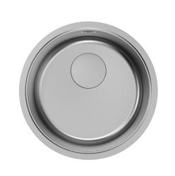 Pure.Sink Rondo Okrogel pomivalni korit iz nerjavečega jekla za vgradnjo v ravno površino, podgradnjo in nadgradnjo, 37 cm, RD375-SS