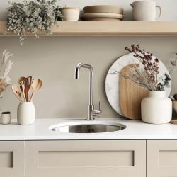 Pure.Sink Rondo Okrogel pomivalni korit iz nerjavečega jekla za vgradnjo v ravno površino, podgradnjo in nadgradnjo, 37 cm, RD375-SS