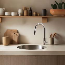 Pure.Sink Rondo RVS Okroglo pomivalno korito za ravno vgradnjo, podgradnjo in nadgradnjo 38 cm PRN38-02