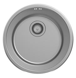 Pure.Sink Rondo RVS Okroglo pomivalno korito za ravno vgradnjo, podgradnjo in nadgradnjo 38 cm PRN38-02