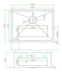Pure.Sink Luxion Bak iz bakra 55x40 cm za vgradnjo pod pult, vgradnjo v pult in nad pult PLX5540-62