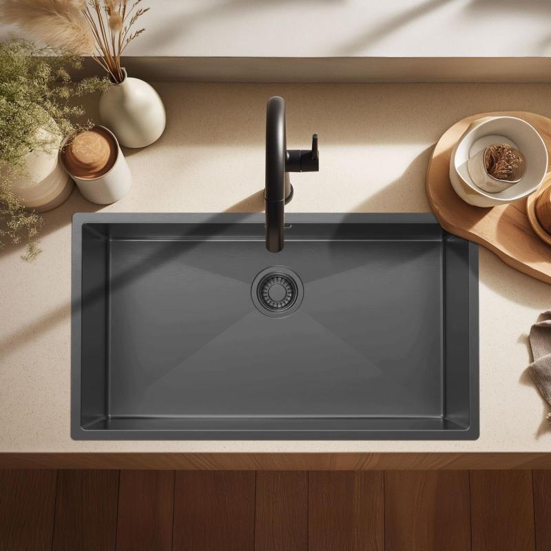 Pure.Sink Luxion Velika kovinska pomivalna korita 74x40 cm za vgradnjo pod pult, vgradnjo v pult in nadgradnjo PLX7440-61