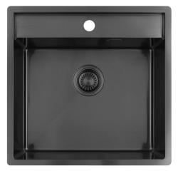 Pure.Sink Luxion Gun metal pomivalno korito 51x50 cm Tapwing z odprtino za pipo PLX5150T-61