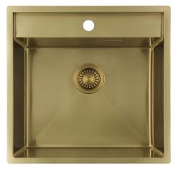 Pure.Sink Luxion Zlata pomivalna korita 51x50 cm Tapwing z odprtino za pipo PLX5150T-60