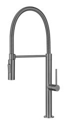 Pure.Sink Luxion Gun metal kuhinjska pipa profi s fleksibilnim izlivom in 2 vrstama curka PLXFLEX-61