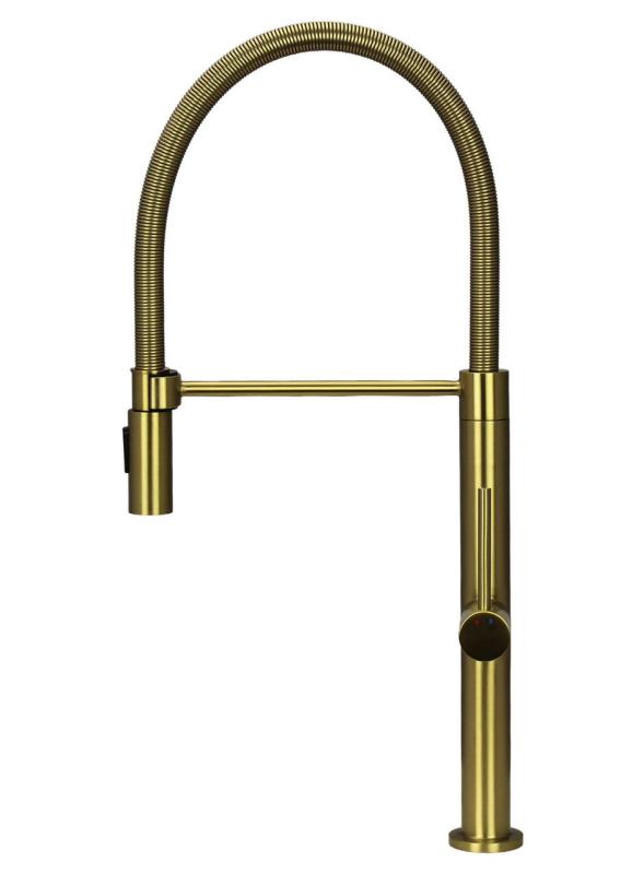 Pure.Sink Luxion Zlata kuhinjska pipa profi s fleksibilnim izlivom in 2 vrstama curka PLXFLEX-60