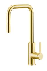 Pure.Sink Luxion Zlata kuhinjska pipa kvadratna z izvlečnim izlivom PLXSQUA-60