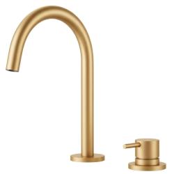 Pure.Sink Luxion 2-luknjasta zlata kuhinjska pipa z okroglim izlivom PLX2HR-60
