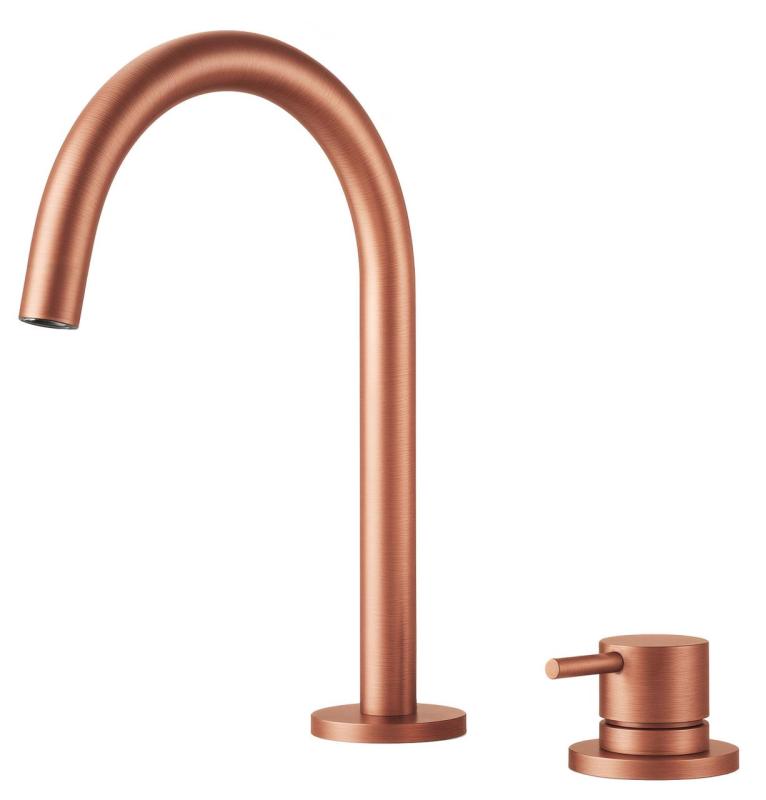 Pure.Sink Luxion 2-luknjasta bakrena kuhinjska pipa z okroglim izlivom PLX2HR-62