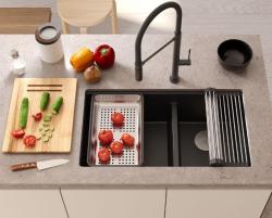 Quadri Newport II Dvojni Bež Granitni Nadgradni Umivalnik 76x45 cm z Zlatim čepom 1208971753