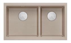Quadri Newport II Dvojni Bež Granitni Vgradni Korito 702 x 390 mm z RVS čepom 1208971757