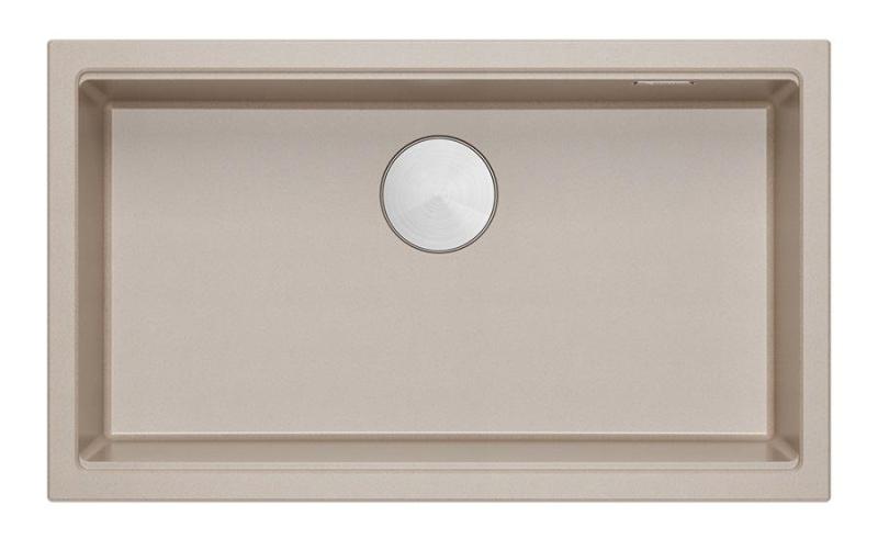 Quadri Newport II veliko in globoko granitno pomivalno korito za vgradnjo in podgradnjo Bež pomivalno korito 76x45cm z inox čepom 1208971760