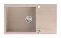 Quadri Luton beige granitni veliki nadgradni umivalnik z odcejalnikom, obrnljiv 86x50cm z rvs čepom 1208971775