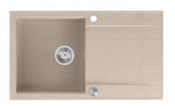 Quadri Luton beige granitni nadgradni umivalnik z odcejevalnikom, reverzibilno 86x50cm z rvs čepom 1208971779