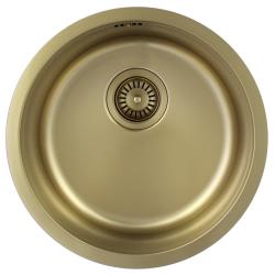 Pure.Sink Rondo Zlata Okrogla Umetnina za ravno vgradnjo, podgradnjo in nadgradnjo 38 cm PRN38-60