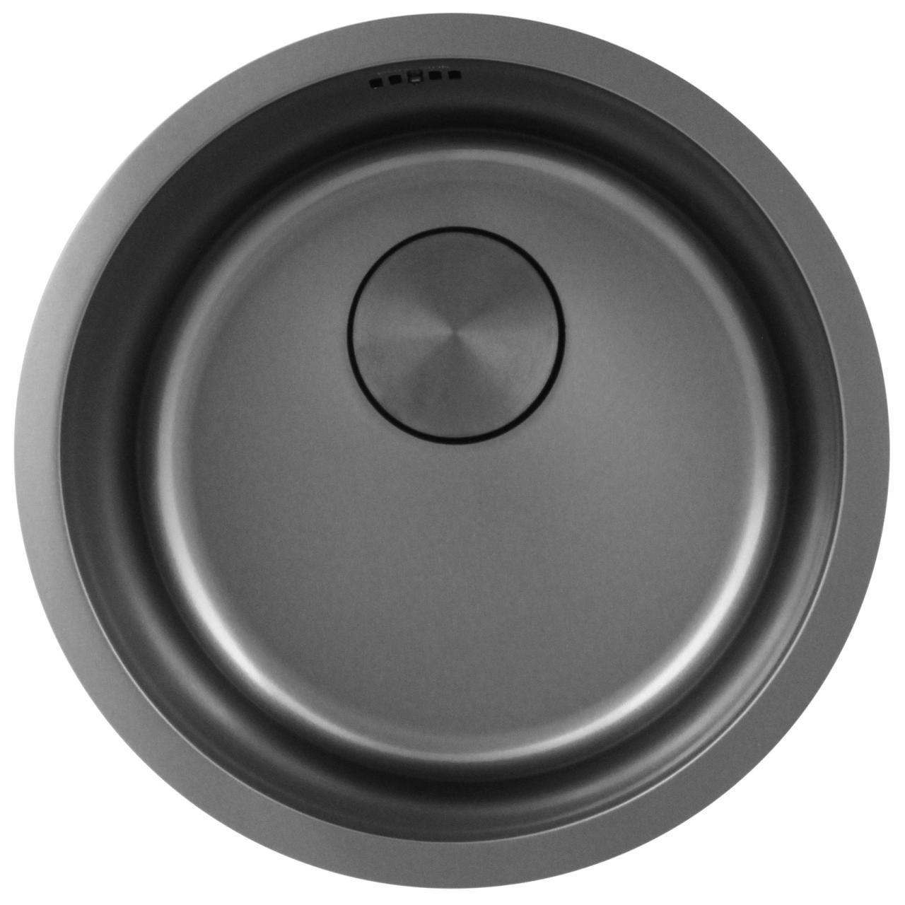 Pure.Sink Rondo Gun metal Kroglični pomivalni korito za vgradnjo, podgradnjo in nadgradnjo 38 cm PRN38-61