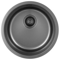 Pure.Sink Rondo Gun metal Kroglični pomivalni korito za vgradnjo, podgradnjo in nadgradnjo 38 cm PRN38-61