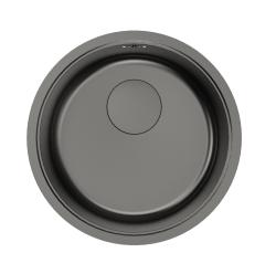 Pure.Sink Rondo Okrogel umivalnik v barvi gun metal za vgradnjo v ravno površino, podgradnjo in nadgradnjo, 37 cm RD375-GunMetal