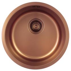 Pure.Sink Rondo Bakreni Okrogli Pomivalni Korito za površinsko vgradnjo, podgradnjo in nadgradnjo 38 cm PRN38-62