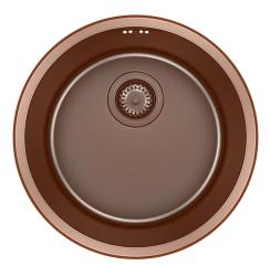 Pure.Sink Rondo Bakreni Okrogli Pomivalni Korito za površinsko vgradnjo, podgradnjo in nadgradnjo 38 cm PRN38-62