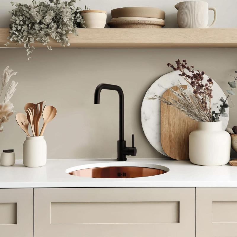 Pure.Sink Rondo Bakreni Okrogli Pomivalni Korito za površinsko vgradnjo, podgradnjo in nadgradnjo 38 cm PRN38-62