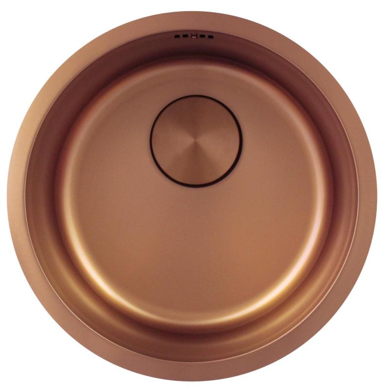 Pure.Sink Rondo Bakreni Okrogli Pomivalni Korito za površinsko vgradnjo, podgradnjo in nadgradnjo 38 cm PRN38-62
