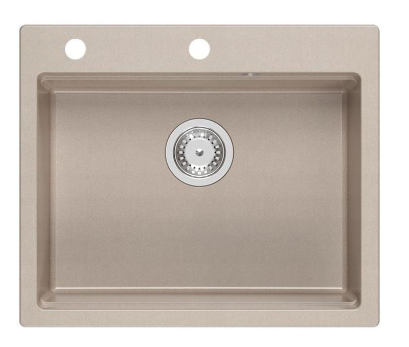 Quadri Durham Pearl Beige granitni nadgradni umivalnik 595x500 z dozirnikom za milo, desko za rezanje, vložno posodo in valjčno podlago 1208971814