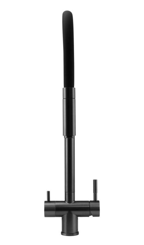 Pure.Sink Elite Steel Flex 3-smerna PVD pištola kovinska kuhinjska pipa z gibljivim iztokom in filtrirano vodo PS8110-61