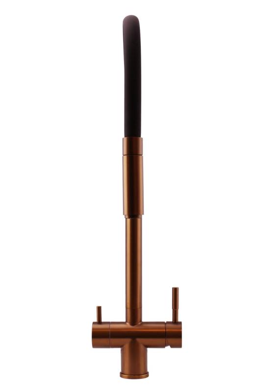 Pure.Sink Elite Steel Flex 3-smer PVD bakren kuhinjski kran z gibljivim izlivom in filtrirano vodo PS8110-62