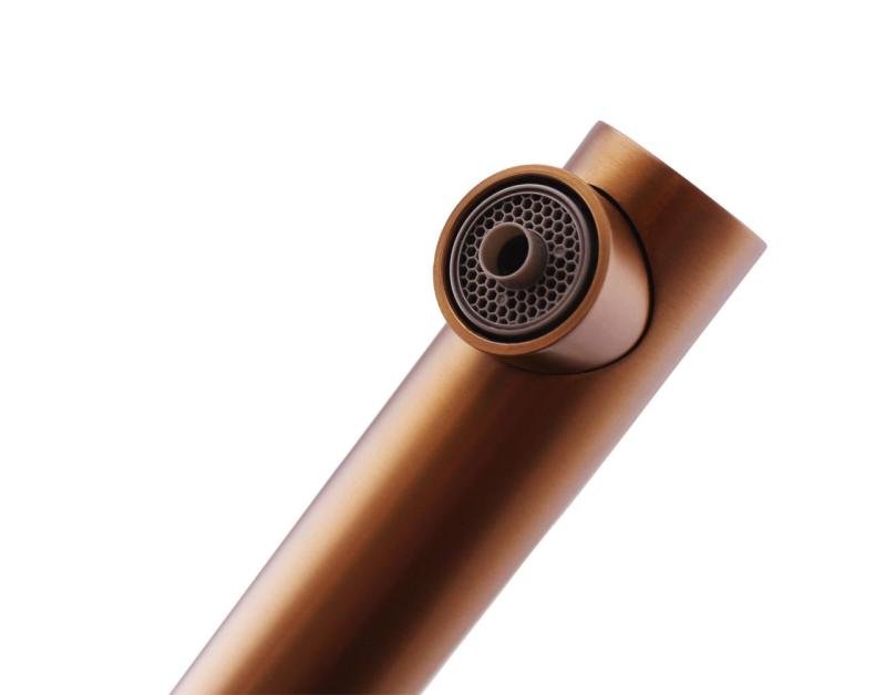 Pure.Sink Elite Steel Clear-S PVD brušeno zlato 3-potna kuhinjska pipa z izvlečnim izlivom in filtrirano vodo PS8120-60