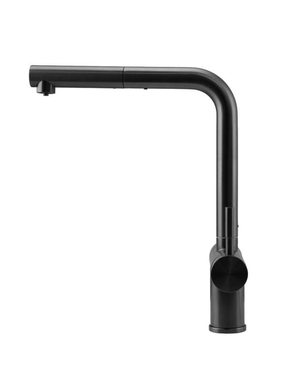 Pure.Sink Elite Steel Clear-S PVD gun metal 3-smerna kuhinjska pipa s prilagodljivim izlivom in filtrirano vodo PS8120-61