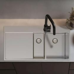 Pure.Sink Exclusivo Nerjaveče jeklo 1,5  pomivalno korito z odkapnim delom 100x52 cm Tapwing desno PEX3418100RT-02