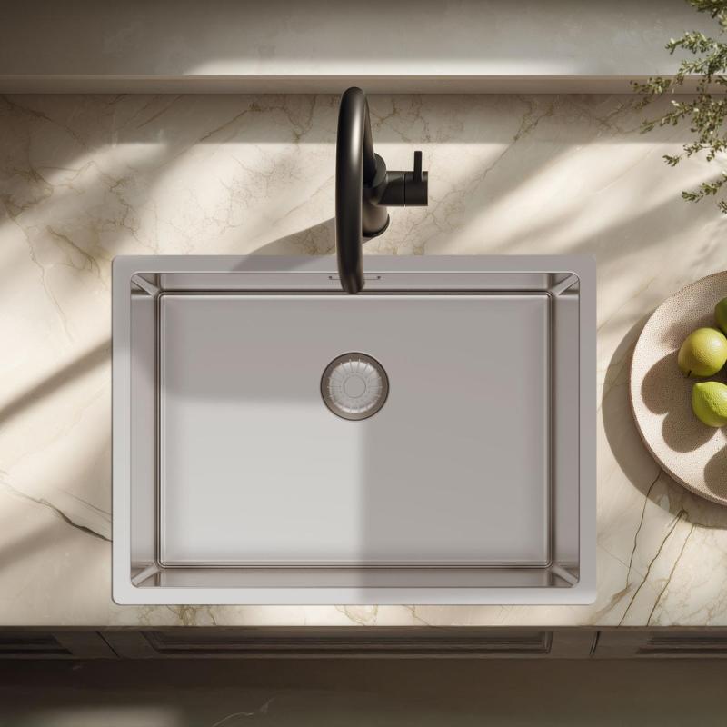 Pure.Sink Exclusivo Posebna 35 cm dolga nerjaveča jeklena pomivalna korita 50 x 35 cm, polmer 10 mm PEX5035-02