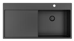 Pure.Sink Exclusivo Gun metal pomivalno korito z odkapnim delom 100x52 cm Tapwing desno PEX47100RT-61