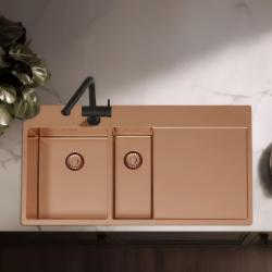 Pure.Sink Exclusivo Bakren 1,5  pomivalno korito z odkapnim delom 100x52 cm Tapwing levo PEX3418100LT-62