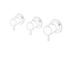 MURO TUA vgradni mešalni ventil za steno z 2 zapornimi ventili, krom M1.B34.R.CR