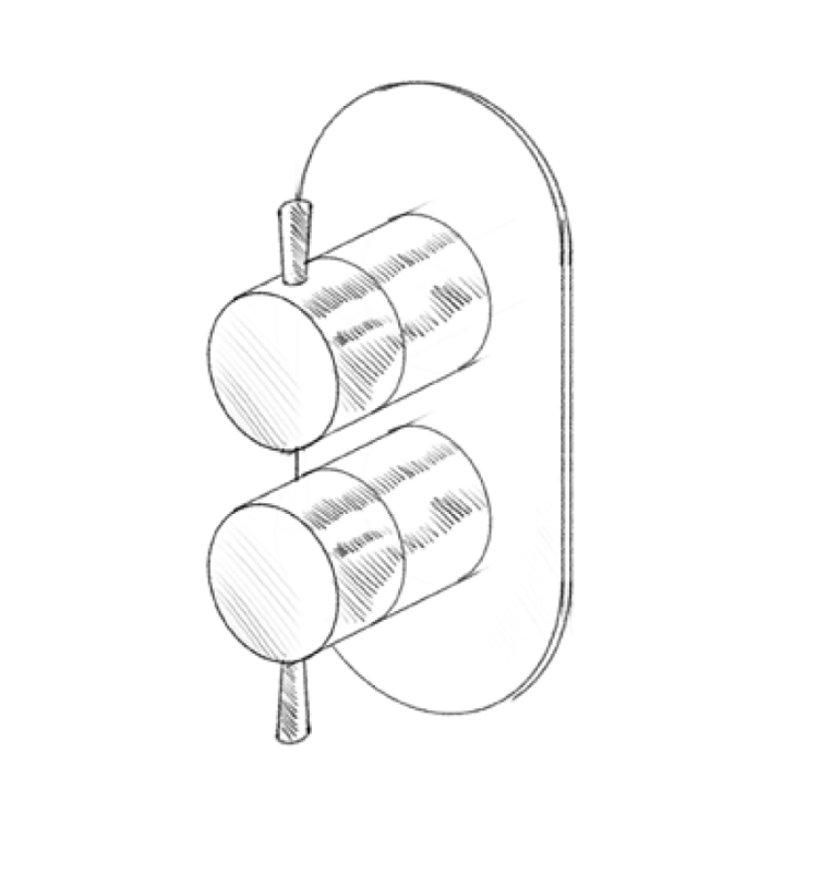 MURO TUA Vgradni mešalni ventil s 3-potnim preklopnikom, krom M1.B33.S.CR