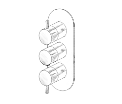 MURO TUA vgradni mešalni ventil za steno z 2 zapornimi ventili, krom M1.B34.S.CR
