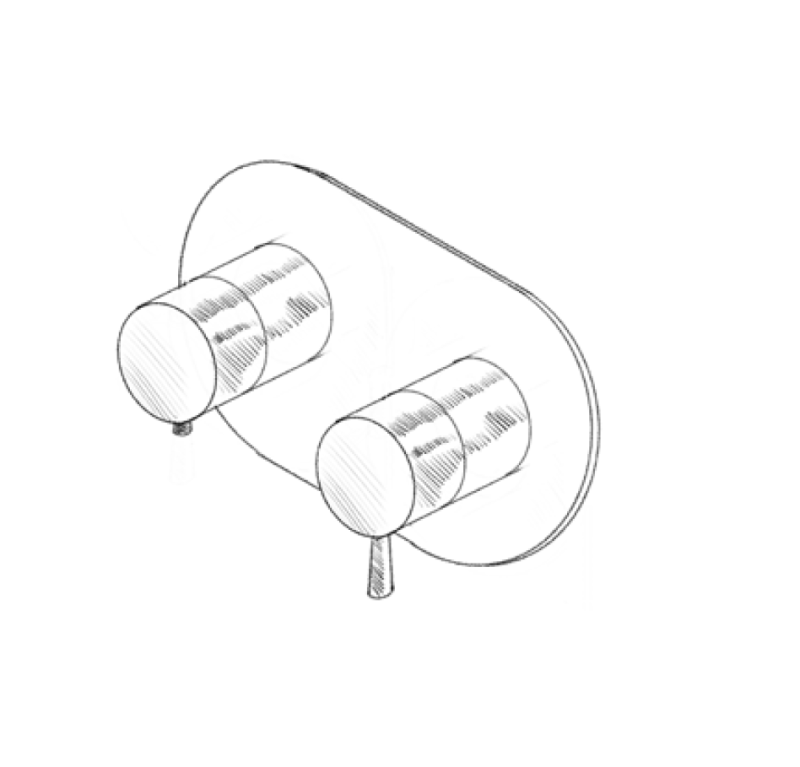 MURO TUA vgradni termostatski tuš kran z 2 izhodi, krom M1.B32T.S.CR