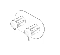 MURO TUA vgradni termostatski tuš kran z 3 izhodi, krom M1.B33T.S.CR