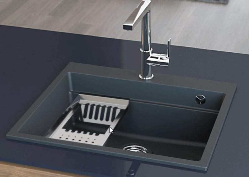 Massimo Dodatek Pladenj Črna mat 366x176x63mm