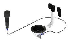 Pure.Sink Universal Mat črn odtokovni komplet, vključno s pritisknim gumbom za odtok z zamaškom, pravokotnim in okroglim prelivom WSTAUT-31