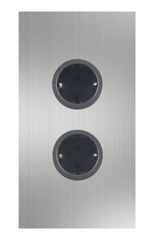 Indux Corner Energetska stebrička z 2 vtičnicami z ozemljitvijo iz nerjavečega jekla 1208972276