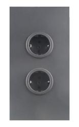 Indux Corner Еnergiezuil z 2 vtičnicami Randaarde Gun metal 1208972281