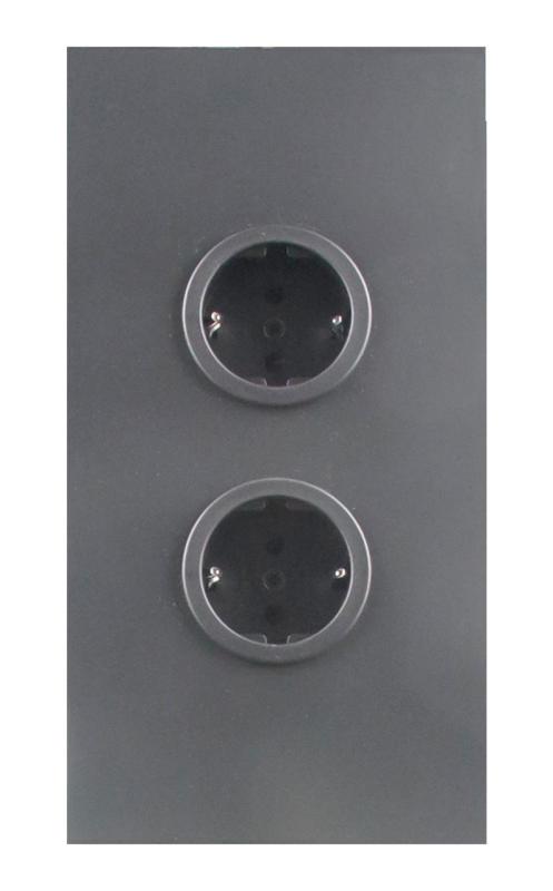 Indux Corner Еnergiezuil z 2 vtičnicami Randaarde Gun metal 1208972281