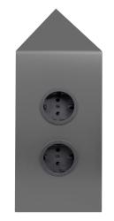 Indux Corner Еnergiezuil z 2 vtičnicami Randaarde Hoek Gun metal 1208972286